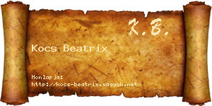 Kocs Beatrix névjegykártya