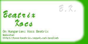 beatrix kocs business card